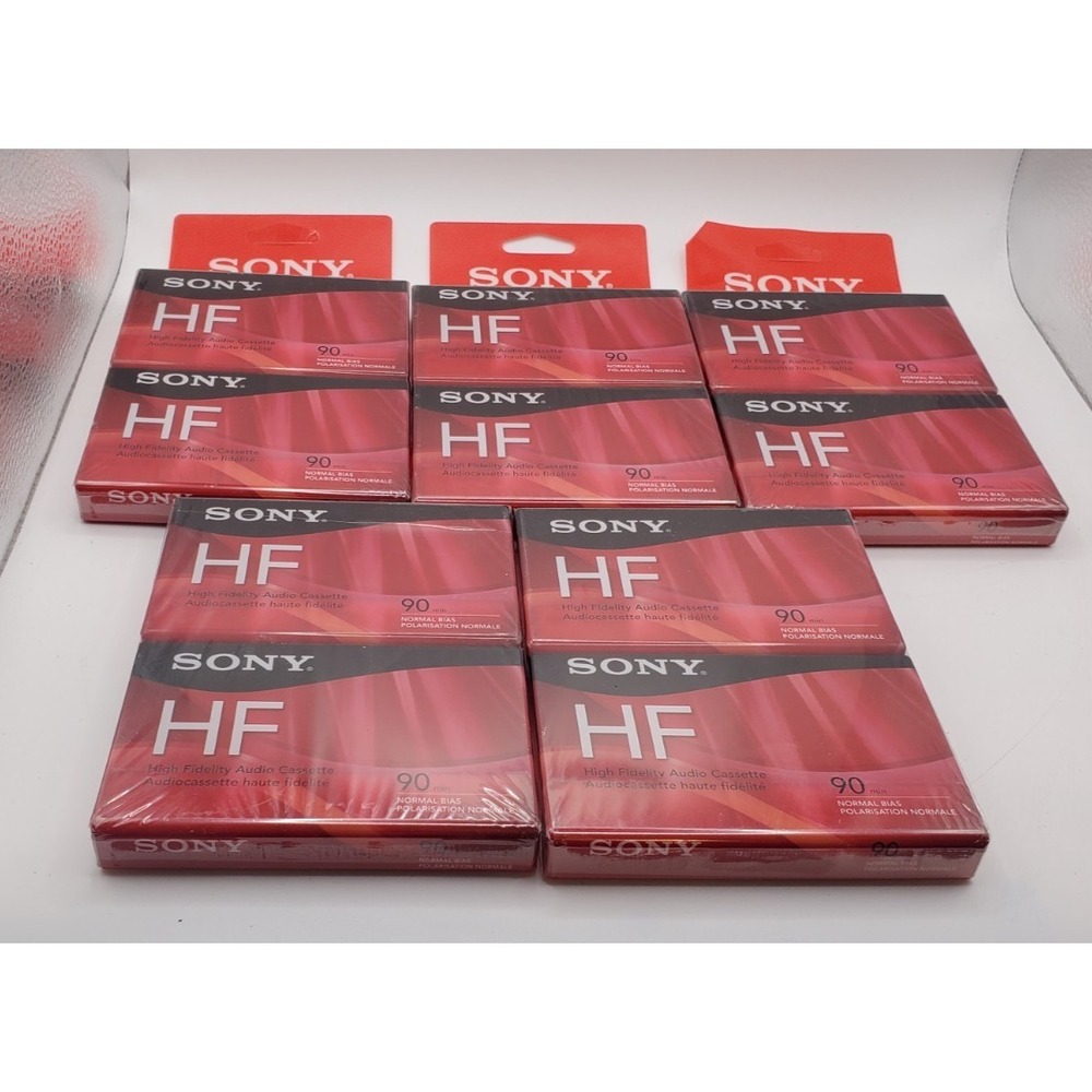 Lot Of  10 Sony High Fidelity HF 90 Minute  Blank Cassette Tapes NEW